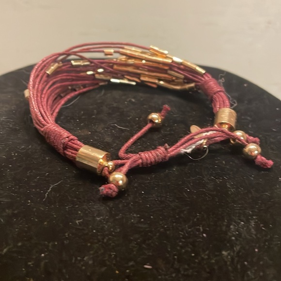 8” Bohemian adjustable 20 strand gold tone beaded bracelet - Picture 5 of 10